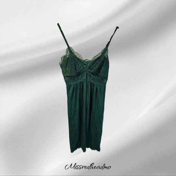INC International Concepts Green Chemise with Lace Detail - Picture 1 of 7